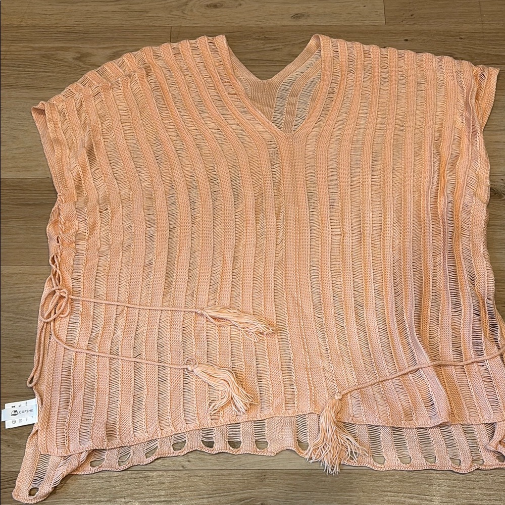 Cupshe Orange Pink Sleeveless Ribbed Pool Cover